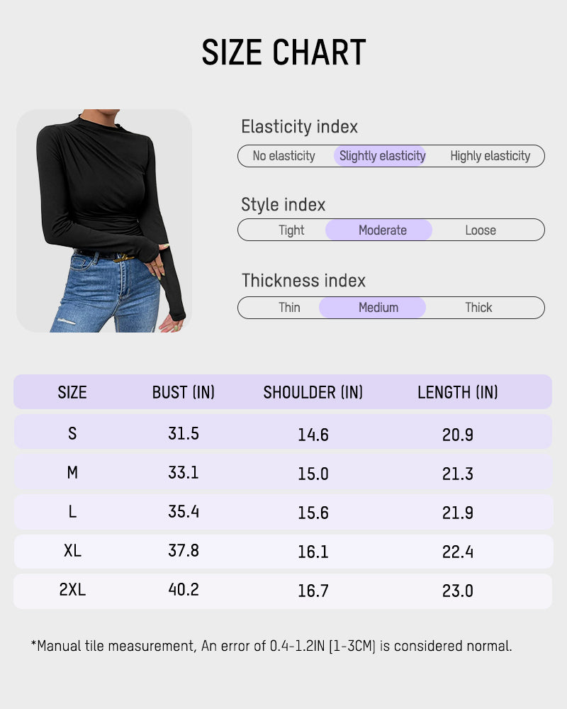 Slim Fit Ruched High-Neck T-Shirt Top