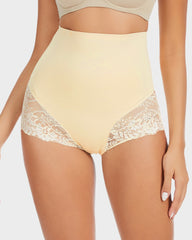 Smooth High-Waisted Sheer Lace Sculpting Brief (2 Pack)