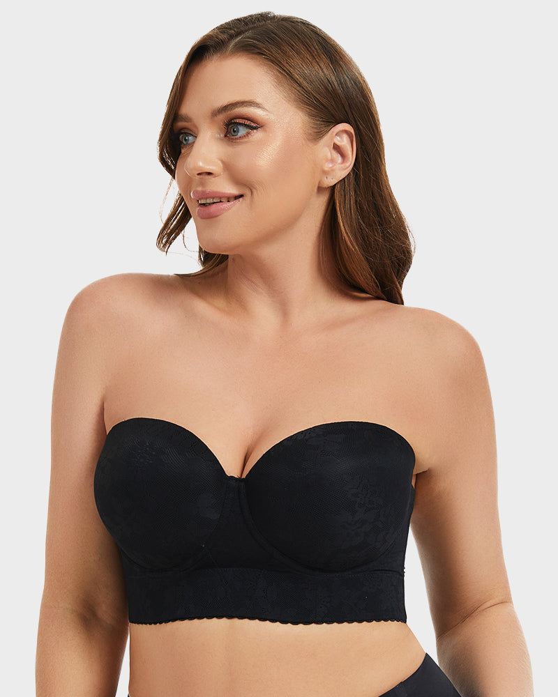 Smooth Lace Longline Strapless Underwire Bra
