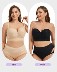 Smooth Lace Longline Strapless Underwire Bra