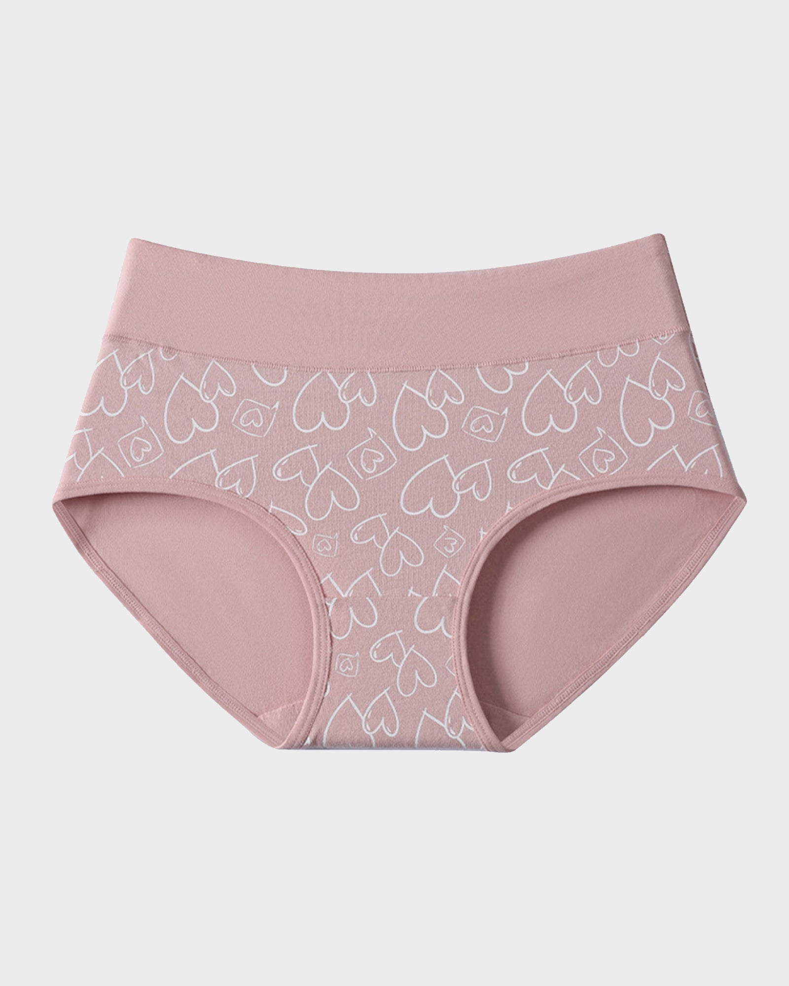Soft Cotton Heart Print High-Waist Panties (6 Pack)