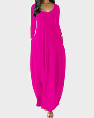 Solid Color Pocket Lounge Dress