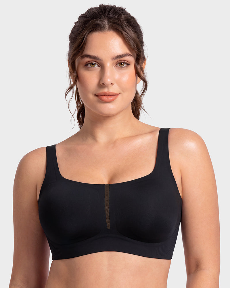 Square-Neck Ultra-Thin Seamless Minimizer Bra