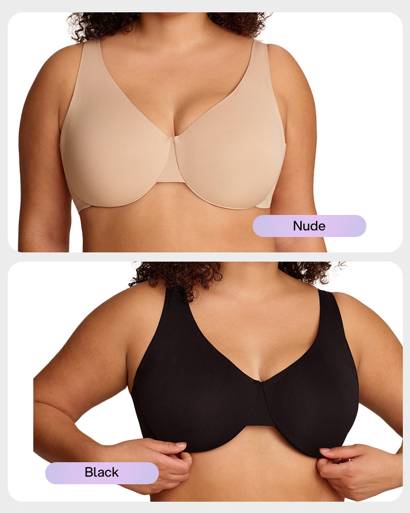 Underwire Adjustable Deep V-neck Bra