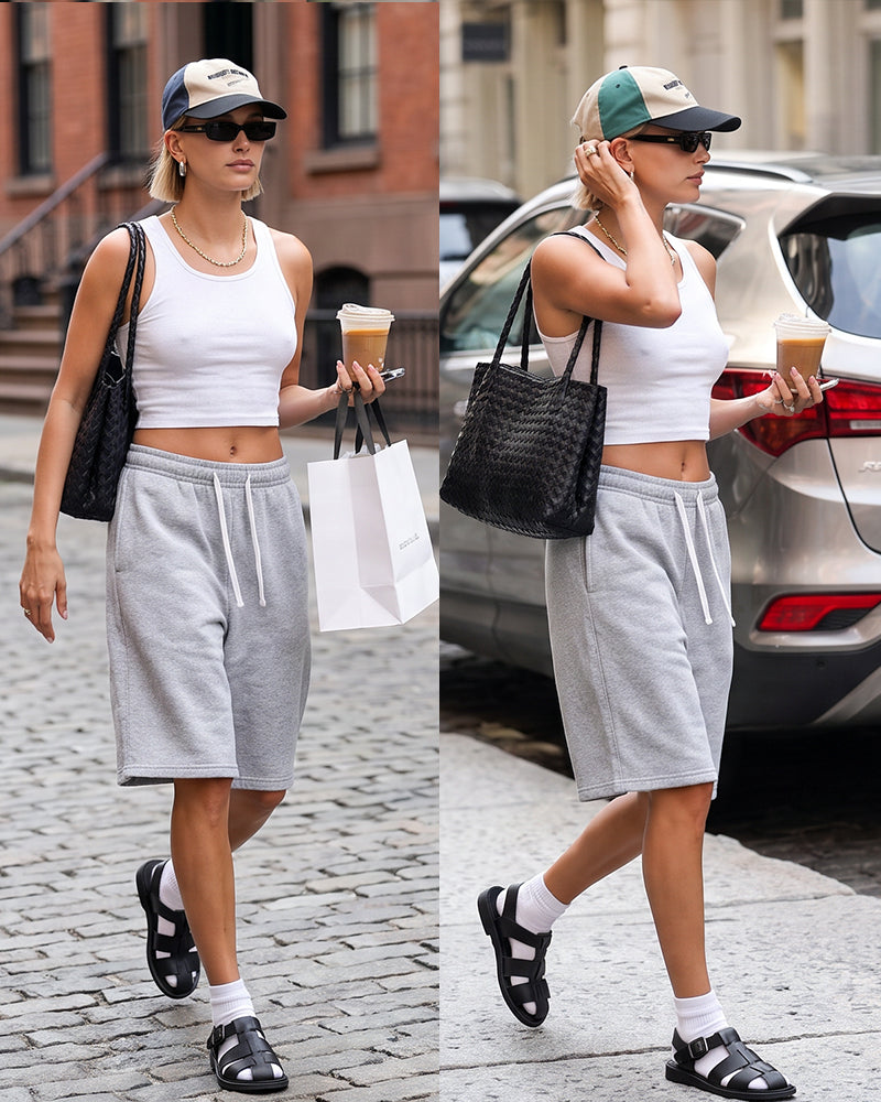 Unisex Drawstring Athletic Sweat Shorts