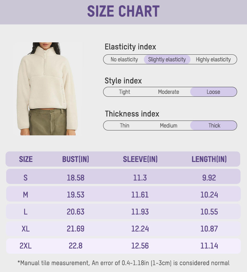 Warm Sherpa Fleece Half-Zip Sweatshirt Pullover