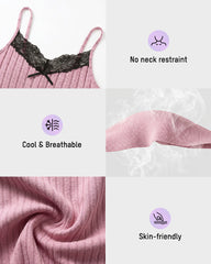 Ribbed Lace Butterfly Back Romper Pajama Set